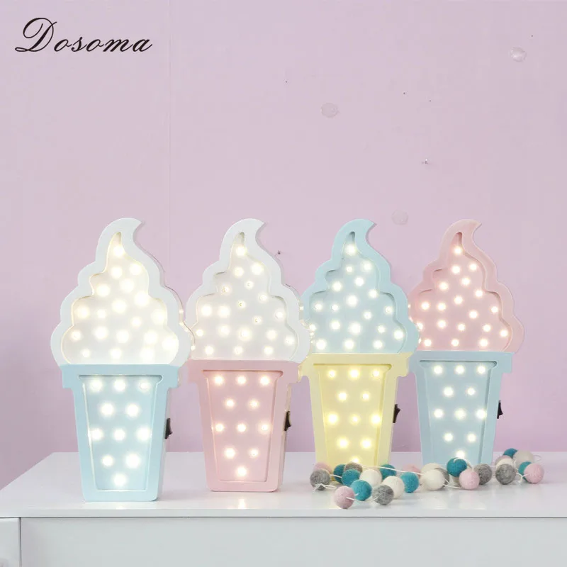 Dosoma Домашний Декор творческий мороженое мультфильм ночь светодиодная