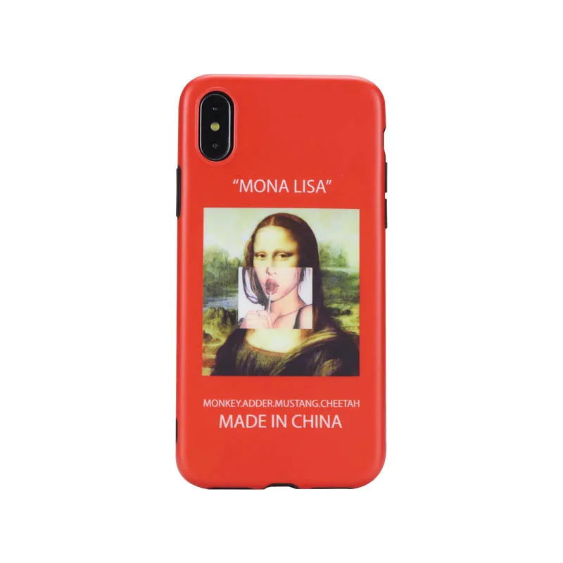 Забавный чехол для телефона Mona Lisa Art с эстетикой iPhone 8 7 6 S Plus X XS MAX XR карамельный