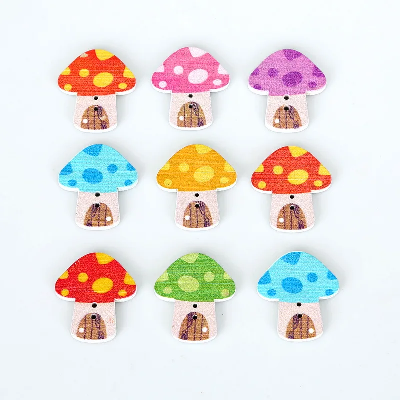Декоративные пуговицы для шитья грибов смешанные цвета 23x26 мм 50 шт. скрапбукинга