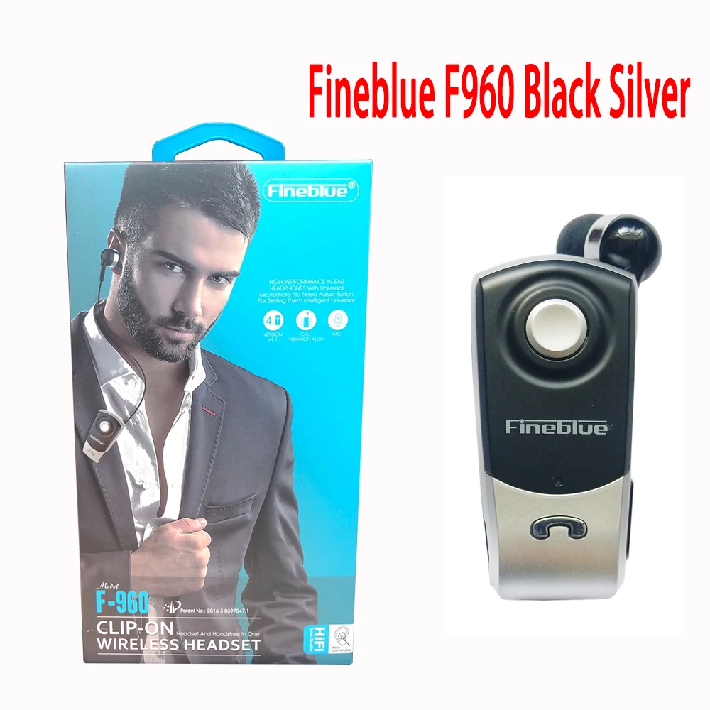 Original Box Black S Fineblue F960 Мини Bluetooth наушники беспроводные наушники-вкладыши громкой связи с микрофоном гарнитура звонки напоминают вибрацию износ пульт на прищепке - Цвет: Original Box Black S