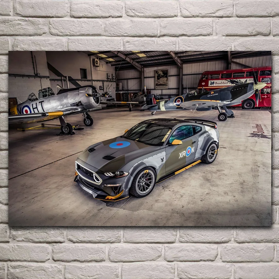 Cool sport car mustang gt eagle squadron rtr angar posters on the wall picture home living room decoration for bedroom KH942 |