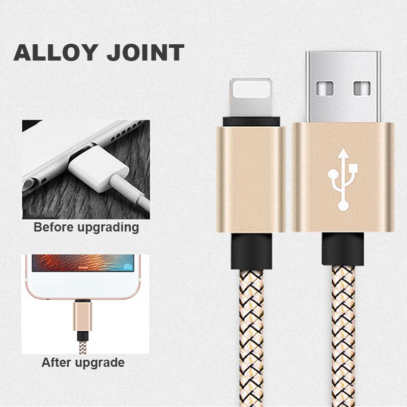 Нейлоновый USB кабель для быстрой зарядки для Apple iPhone XR XS MAX X 8 7 6S 5S 5 6 Plus ipad mini Phone Lighting зарядный кабель для передачи данных