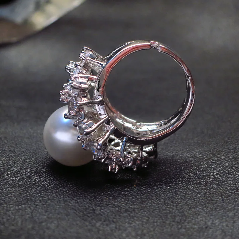 Популярный Европейский/американский стиль новинка роскошное жемчужное кольцо с