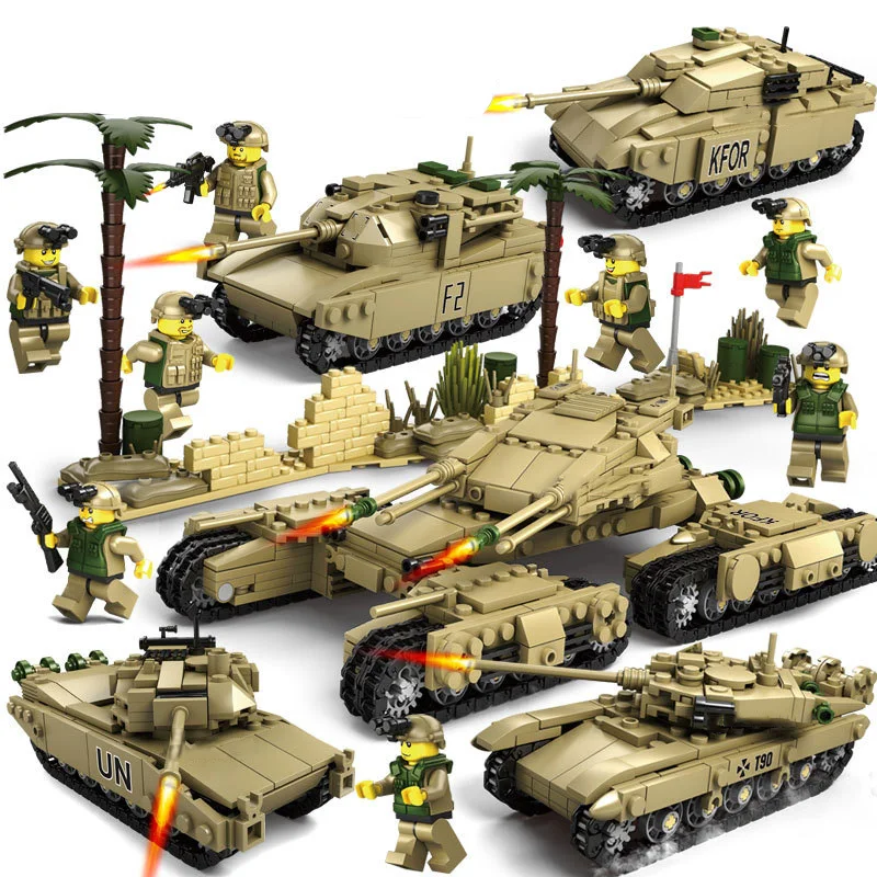 

Toys For Children 4 In 1 Tank Military Model Kit Building Blocks Blocks Kids Diy Educational Assembly Boys Toy Birthday Gift E05
