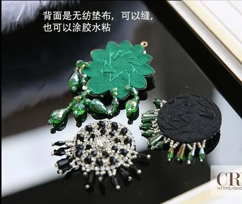 3D ручной работы цветок из бисера патчи для одежды DIY блесток аппликация кисточки