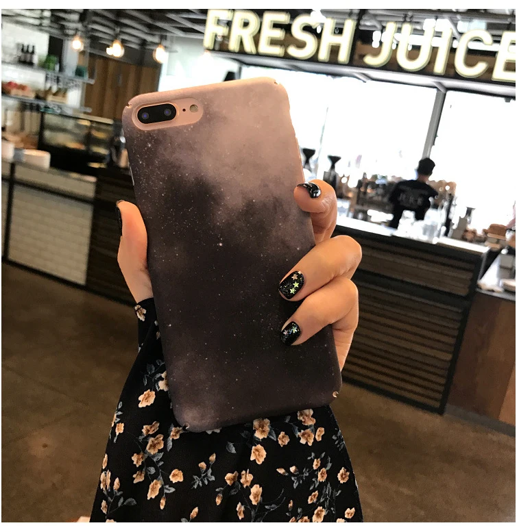 5XIAOHUO Simple creative personality Star phone shell For iphone 6 case Fashion scrub 6S 7 Plus cover |