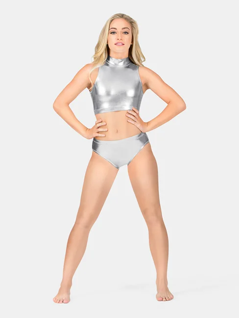 ICOSTUMES Girls Metallic Gymnastics Shorts  Booty  Rave Booty Dance Bottoms Shiny Sparkle  Pole Underpants