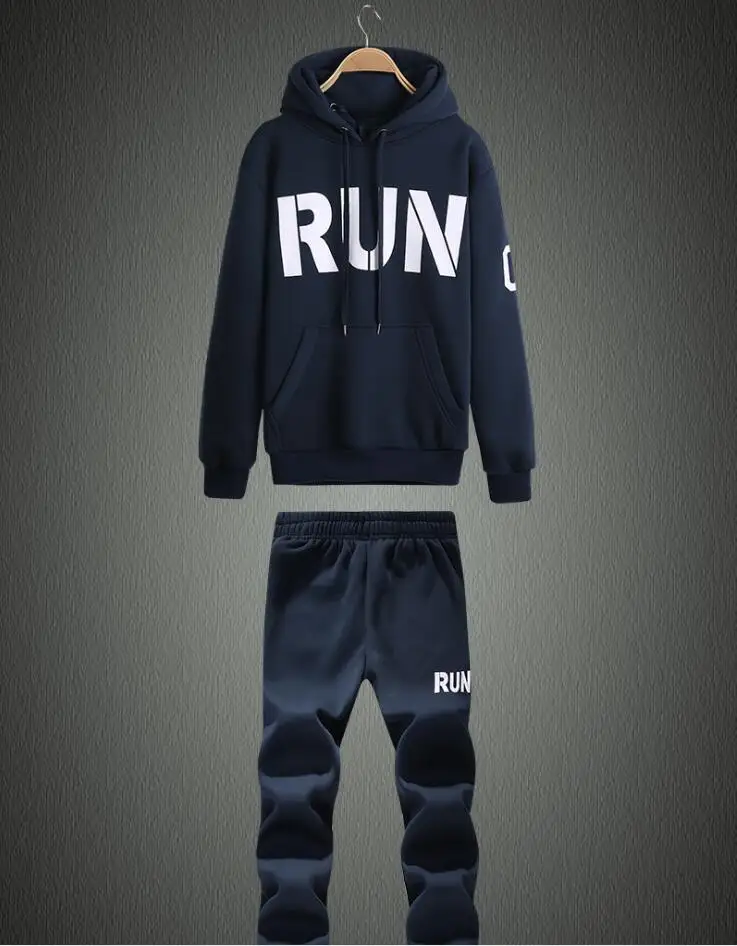

2018 brand sporting suit men warm hooded tracksuit men's sweat suits set busos para hombre casual loose couple two piece #c365