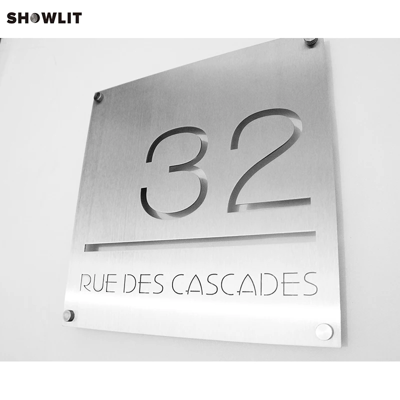 Пластины из нержавеющей стали марки 304 матовая отделка уличный номер