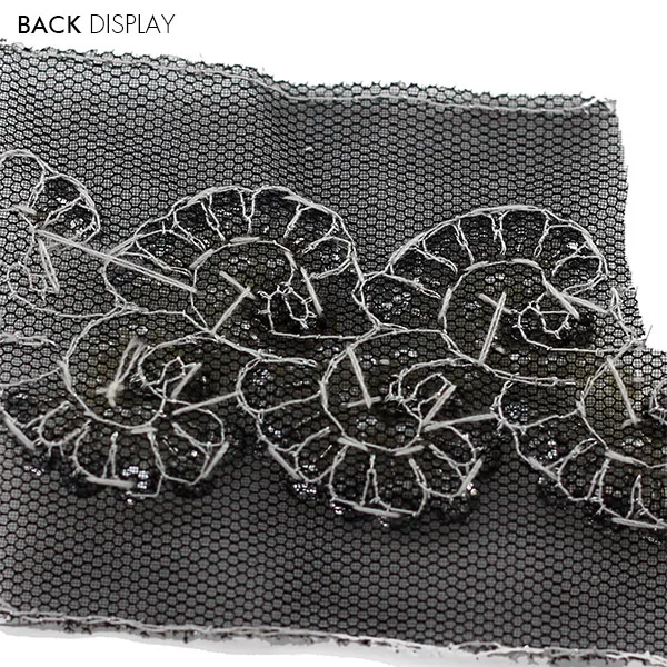 Бисером жемчуг блесток Кристалл Черный кружевной ленты ткань отделка плетеная