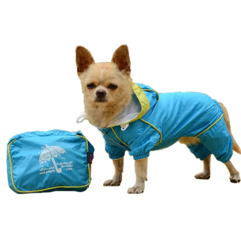 Raincoats For Dogs 3 Color Cute Raincoat Puppy Rain Coat Clothes Pet Dog Jacket Bistratal Waterproof Clothing |