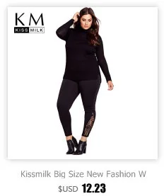 Kissmilk New Plus Size Women Clothing Autumn Black Solid Slim High Waisted Elastic Skinny Pencil Pants Trousers Big Size
