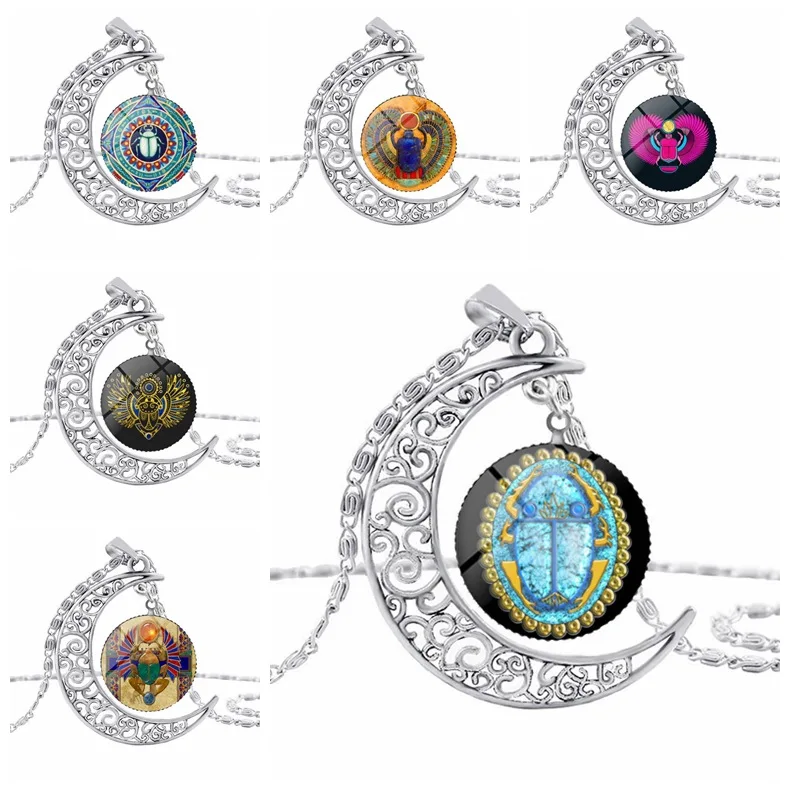 Новый стиль Горячая египетская скарабия полые резные Луна многоцветный