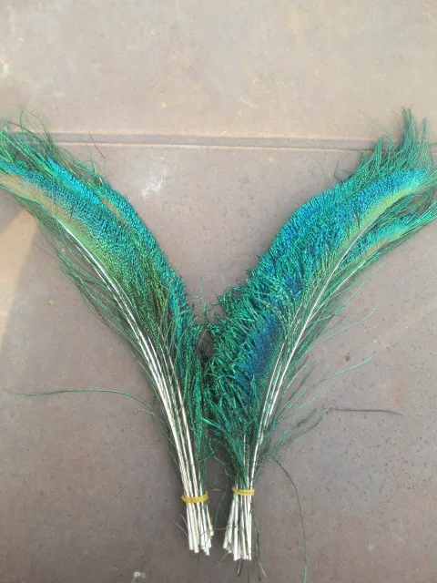 Оптовая продажа красивый натуральный меч из перьев павлина 500 шт. симметричный