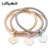 longway jewelry wedding engagement jewelry bracelet bangle 3 pcsset gold color heart charm bracelets for women sbr170034