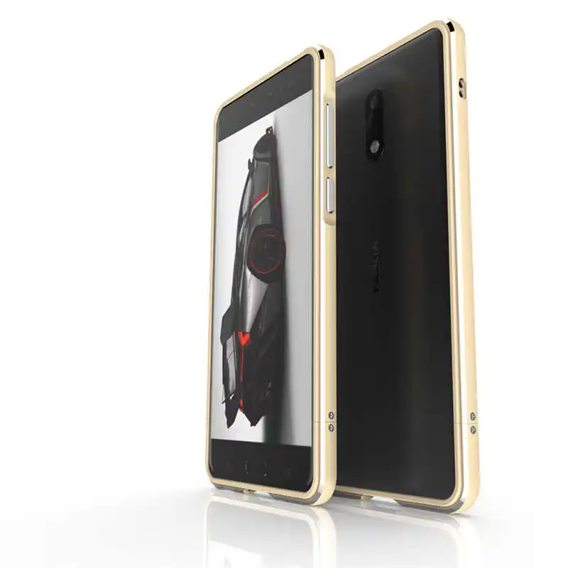 Для Nokia 6 Nokia6 TA 1021 бампер Выделите металлическую рамку с винтами чехол для Nokia 6 TA-1033 алюминиевый бампер