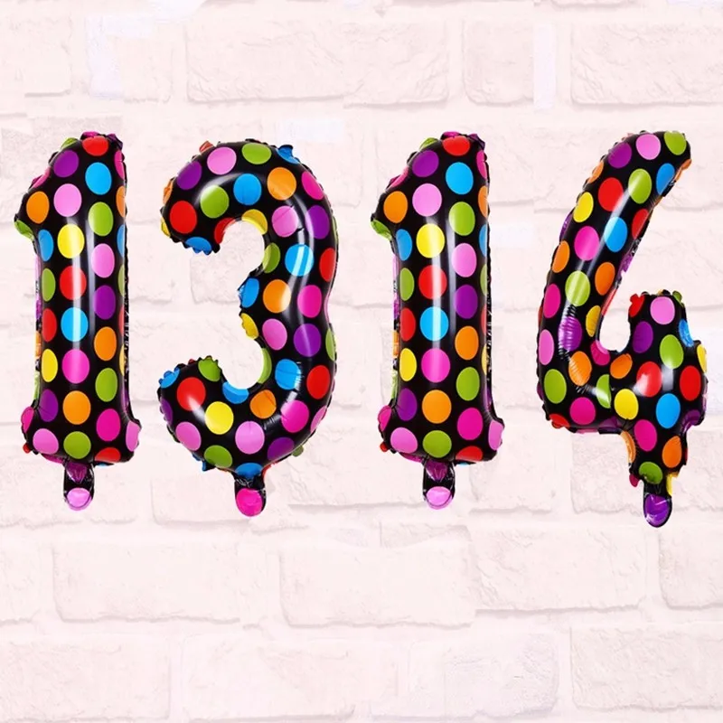 16 дюймовый точечный печатный номер фольгированный воздушный шар точка волны