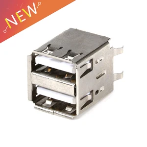 Паяльные разъемы типа A с двумя USB-портами, 10 шт., разъемы для печатной платы, вертикальные 4 контакта типа 180 градусов, USB-A