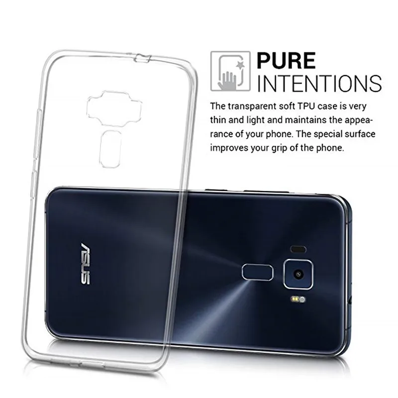 Anti-Knock Soft Transparent TPU Mobile Phone Case For Asus Zenfone 3 ZE520KL Cover Crystal Clear Back Shell |