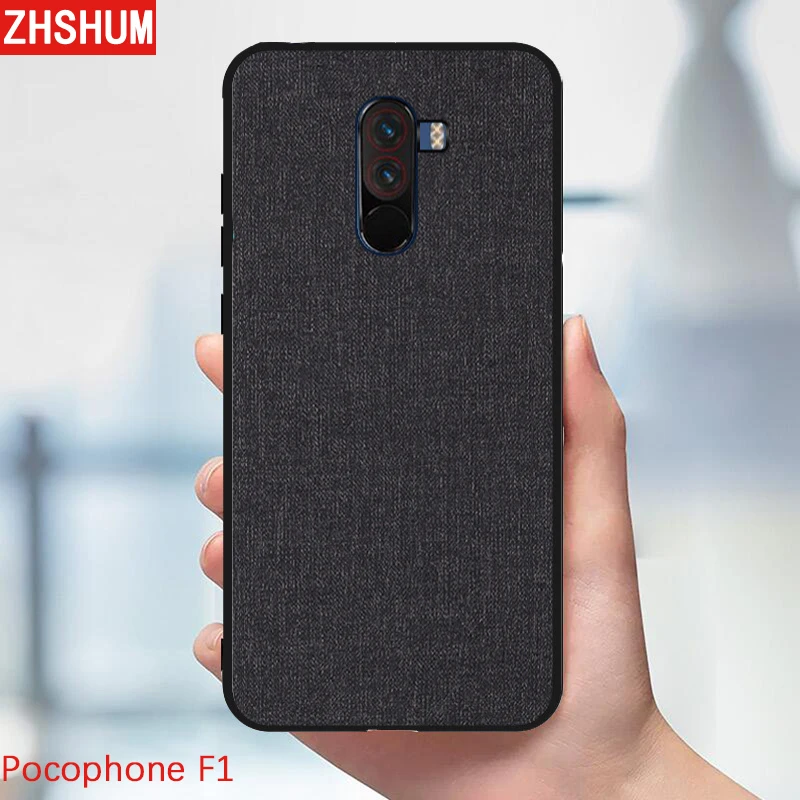 Тканевый чехол с узором для Xiaomi Pocophone F1 жесткий силиконовый чехол-бампер 360 полная