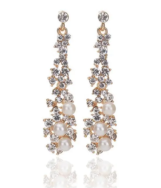 

2018 ZA Shiny Crystal Pearl Earrings For Women Bohemian Geometric Fashion Jewelry Wedding Party Vintage Christmas Gifts Brincos