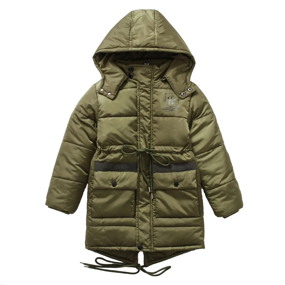 

Boys parkas Winter Casual Cotton Zipper Solid Boy coat Kids Hooded Long Boys Parkas 6 8 10 12 14 16 Years Children's Clothing