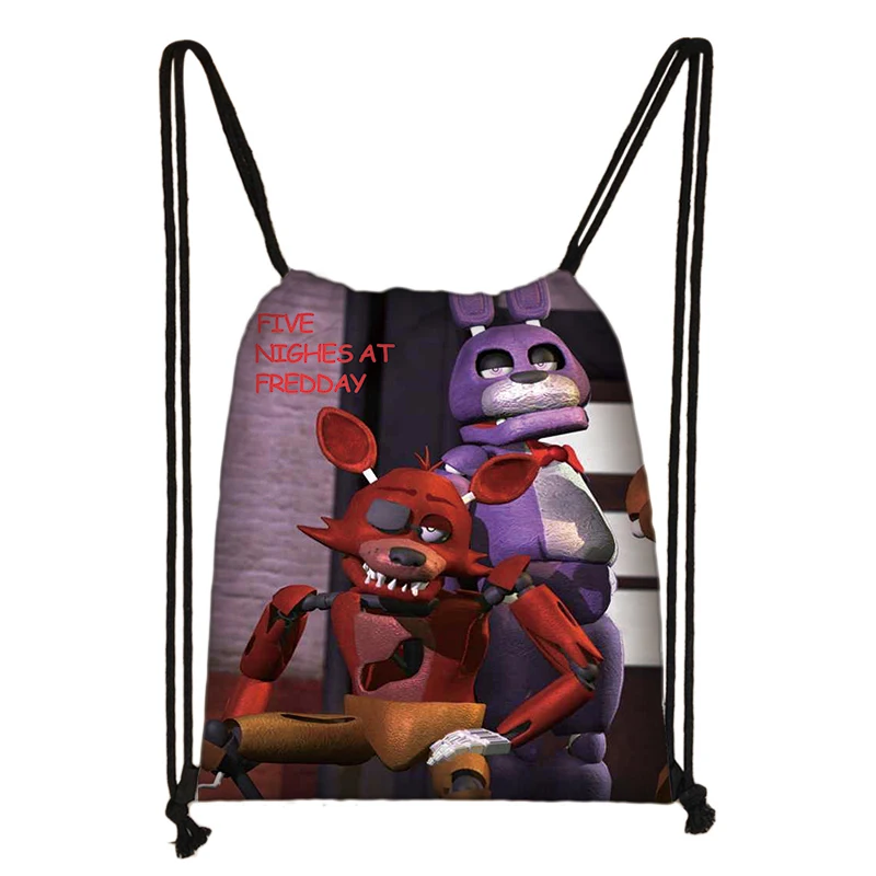 002 Five Nights At Freddy's Freddy Chica FNAF 3D Cartoon Kids Drawstring Backpack Shopping School Traveling Party Bags Gift - Цвет: 002