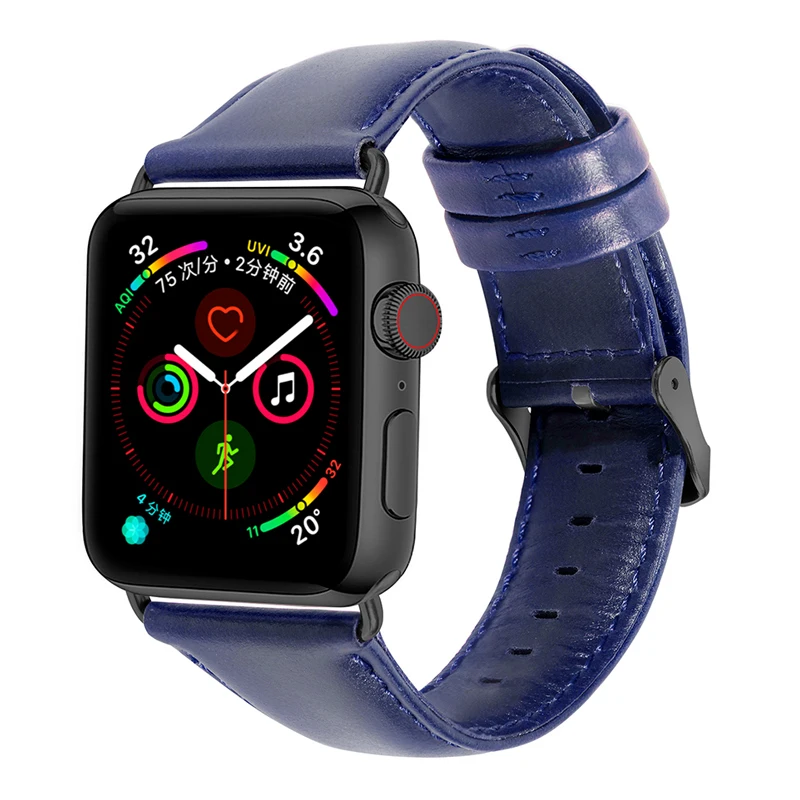 Ремешок из натуральной кожи для Apple watch 5 band 44 мм 40 браслет iwatch 42 38 аксессуары apple Watch