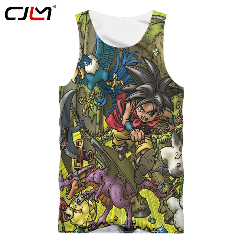 CJLM аниме танки 2018 летние топы мужские модные 3d принт дракон жилет Goku майки Homme