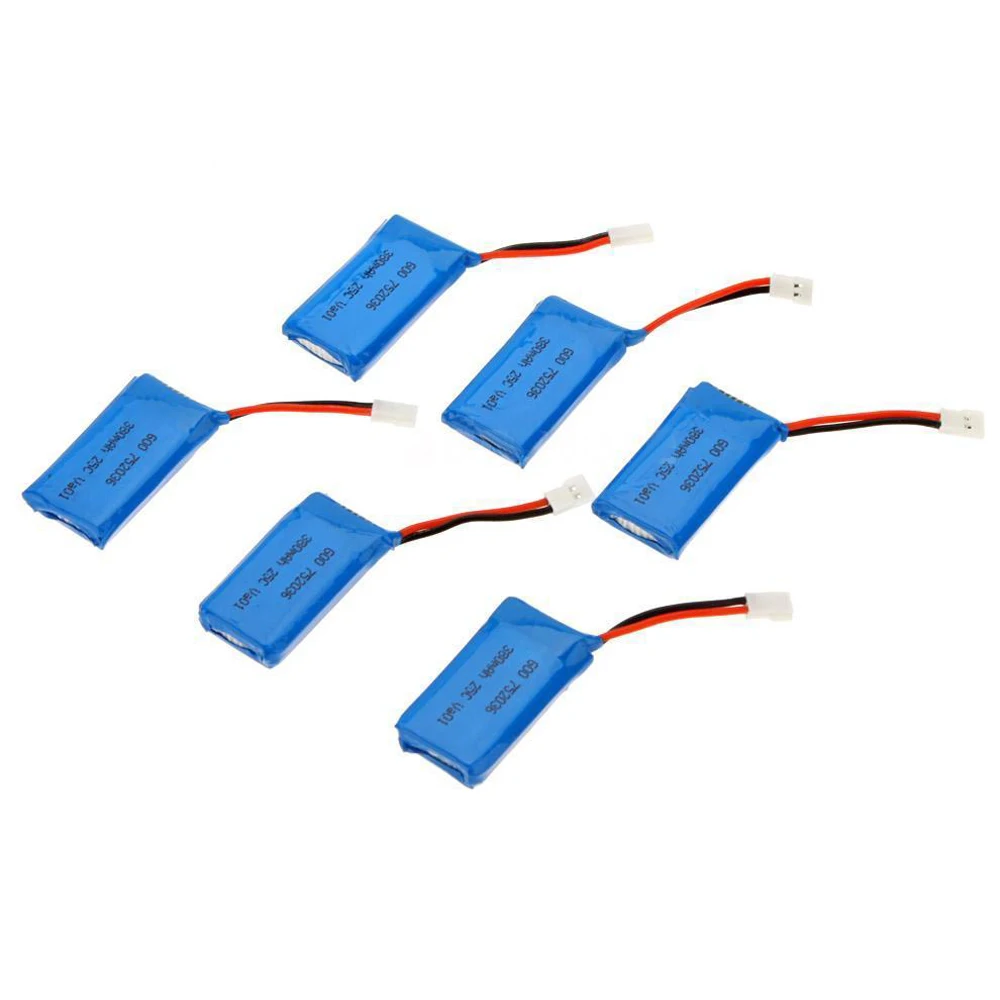 X6 Зарядное устройство с 6 шт. 3 7 V 380 mAh литий полимерный Батарея для Hubsan X4 H107/L/C/D