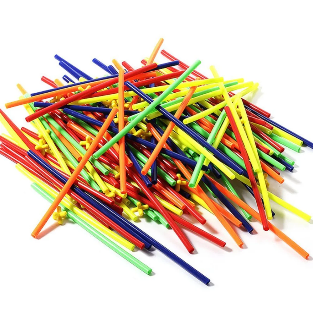 100 шт. Детский развивающий конструктор пластиковая солома|block toys|building blocks toybuilding |