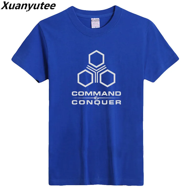 Мужская футболка с коротким рукавом XuanYutee Command &amp Conquer хлопковая из флока круглым