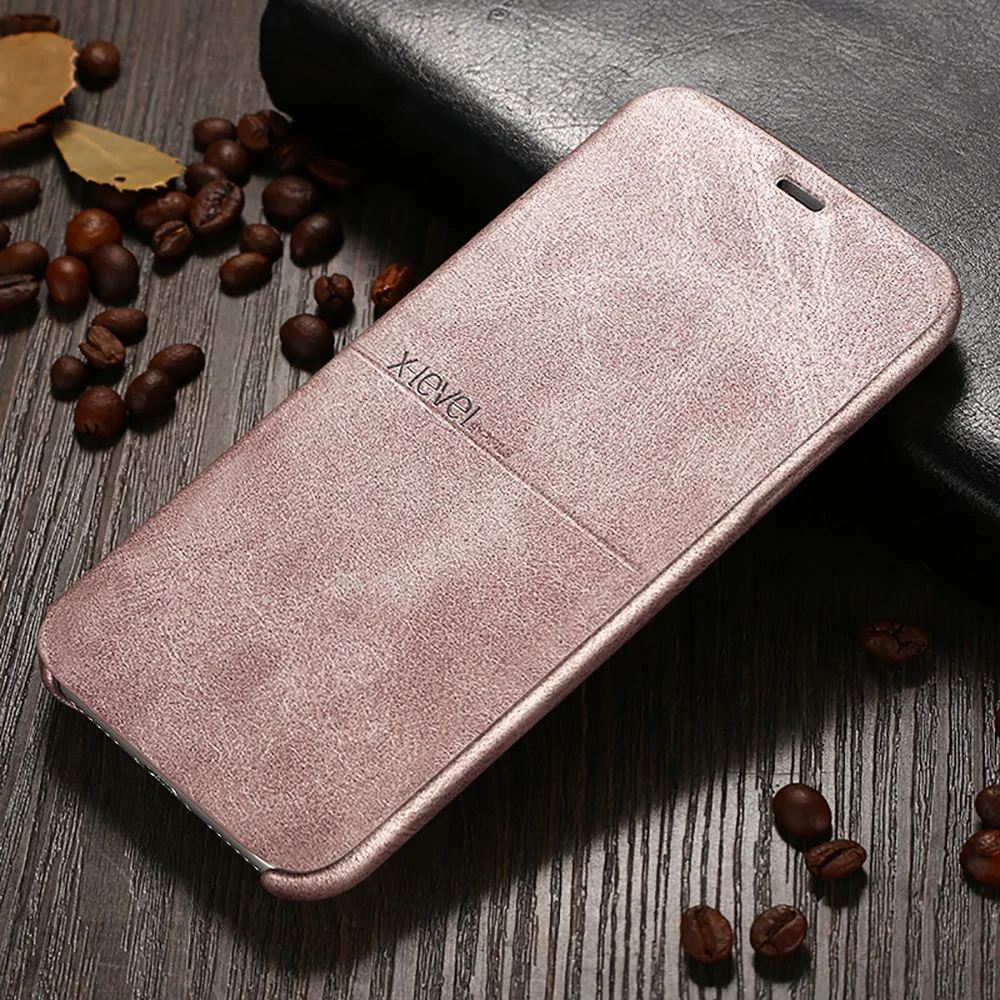X-уровень кожаный чехол для iPhone X XS XR оригинальный люксовый на застежке удобный