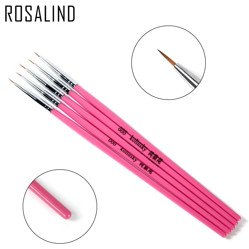 Кисти для ногтей Rosalind 5 шт./компл. акриловый УФ гель ручка рисования подводка