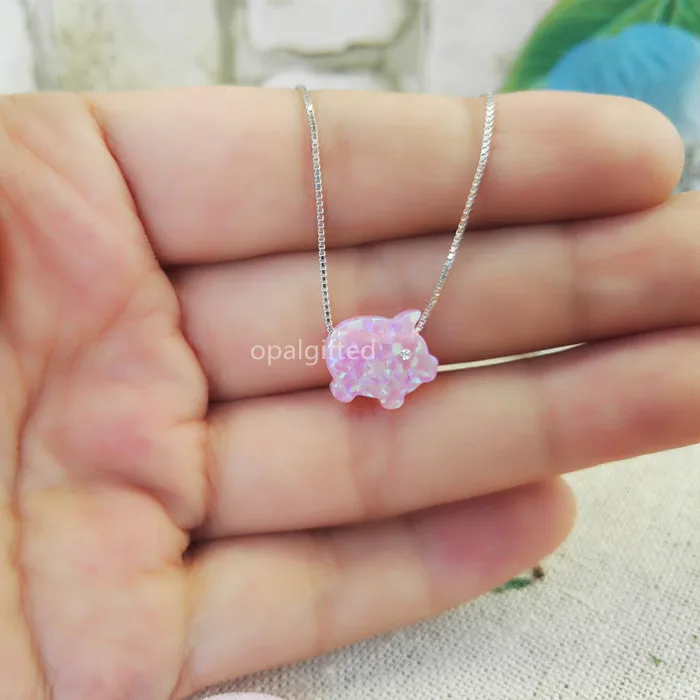 1 шт. OP58 ожерелье из розового огненного свиньи с опалом подвеска искусственной и