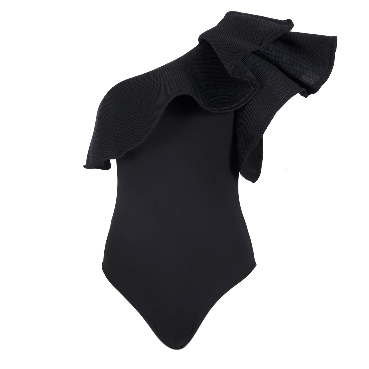Женское боди с оборками на одно плечо сетчатый купальник топ|ruffle bodysuit|bodysuit