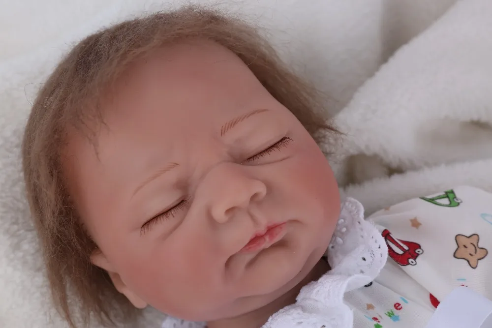 Reborn Baby 19 дюймов винил тело закрытые глаза красивые куклы игрушки для девочки Мягкий силикон 48 см подарок реалистичный Принцесса распродажа