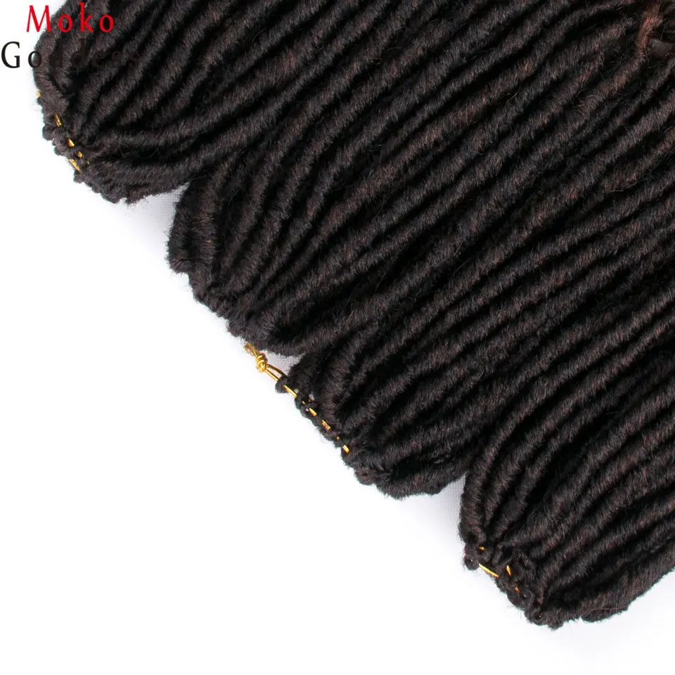 MokoGoddess вязанные волосы для наращивания богиня Faux locs Curly вязанные косички синтетические волосы Омбре косички