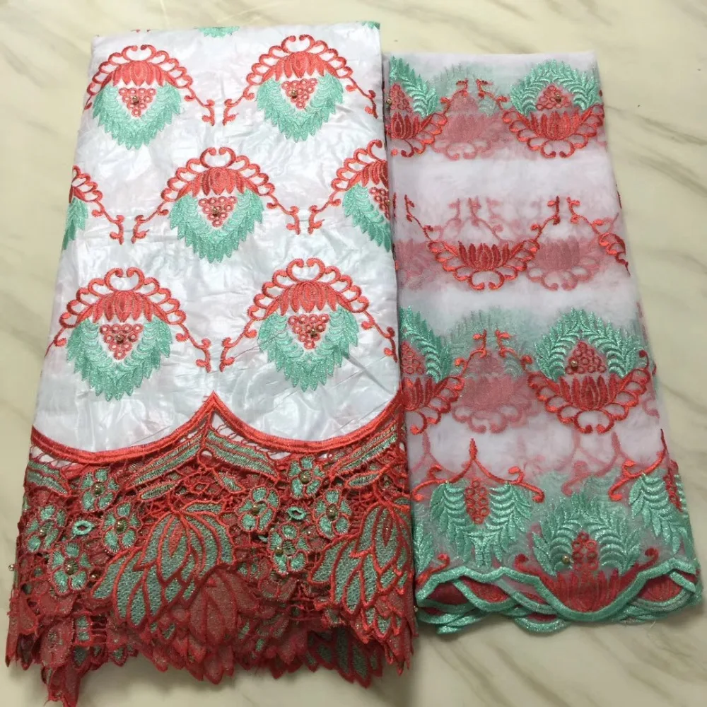 African Lace Fabric 2018 New Bazin Riche High Quality Getzner With beads For Women Dress | Дом и сад