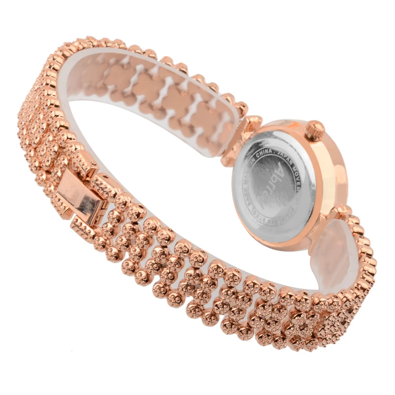 Abrray Rose Gold Rhinestone Bracelet Bezel Fashion Business Wristwatch Luxury Japanese Quartz Movement Women Watch | Наручные часы