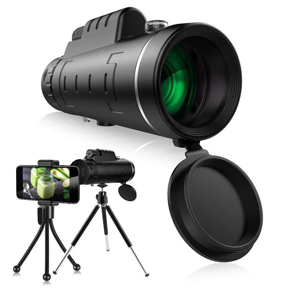 Зум 40X60 зум оптический HD объектив монокулярный телескоп+ штатив+ зажим для универсального телефона для наружного наблюдения за птицами путешествия охота