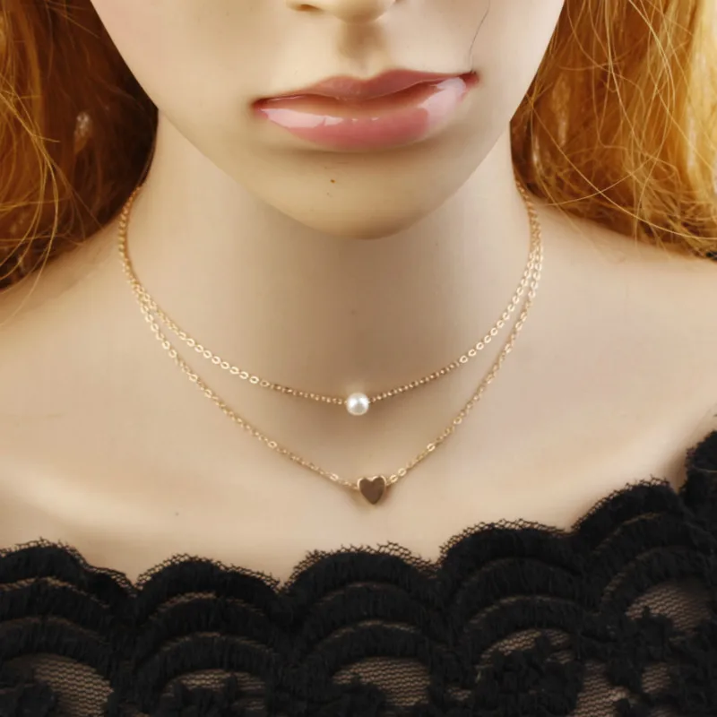 Новая простая цепочка до ключицы в форме сердца женское ювелирное изделие с