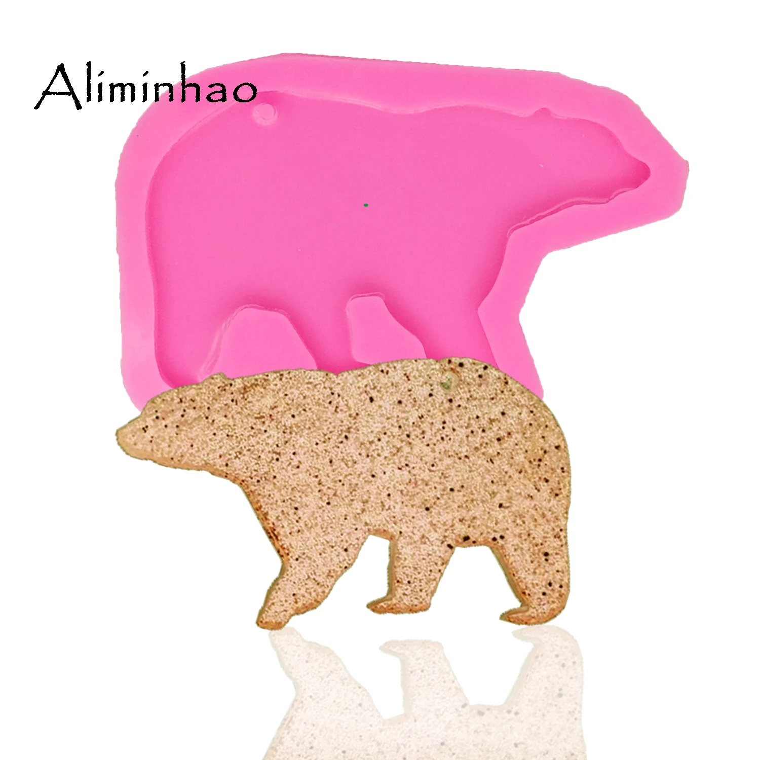 Mama bear DY0049 Блестящий Mama bear и baby pendent mold DIY силиконовая форма для брелка перфорированные формы Полимерная глина эпоксидная смола, форма - Цвет: Mama bear