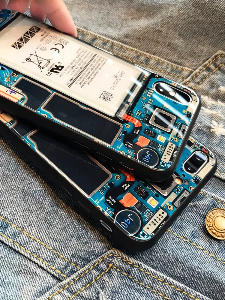Чехол из закаленного стекла для iPhone X, XR, XS, Max, 7, 8 Plus, художественный защитный чехол, чехол для APPLE i Pone, 6, 6 S, глянцевые жесткие чехлы