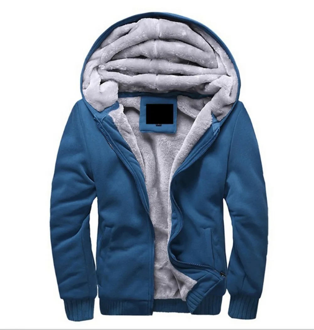 2018 Новое флисовое шерстяное толстое пальто с капюшоном Мужские Зимние Теплые