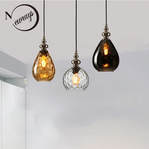 Нордический современный минималистский барный стол Железный креативный светильник Ретро Массив дерева с одной головкой водный узор стекло Ресторан подвесной светильник