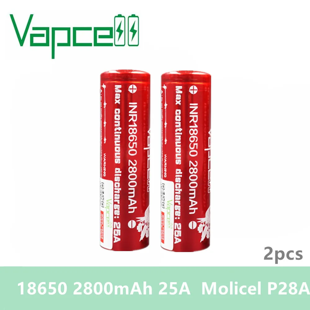 Бесплатная доставка 2 шт. элемент для электронной сигареты Vapcell INR 18650 аккумулятор