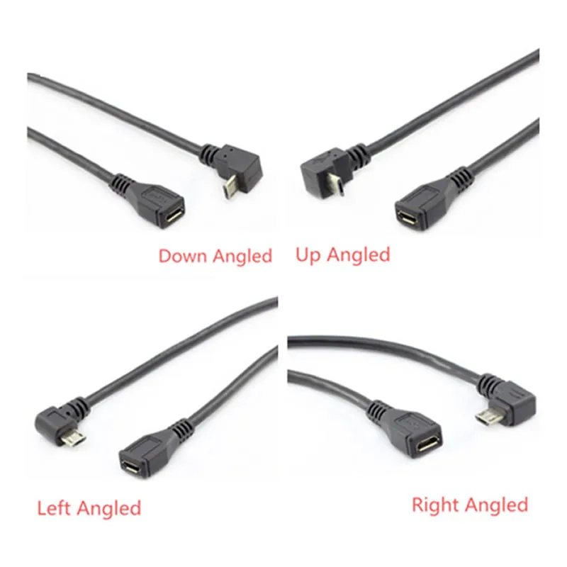 Micro USB 2 0 5Pin штекер к гнезду адаптер длинный разъем 90 градусов правый левый вверх и