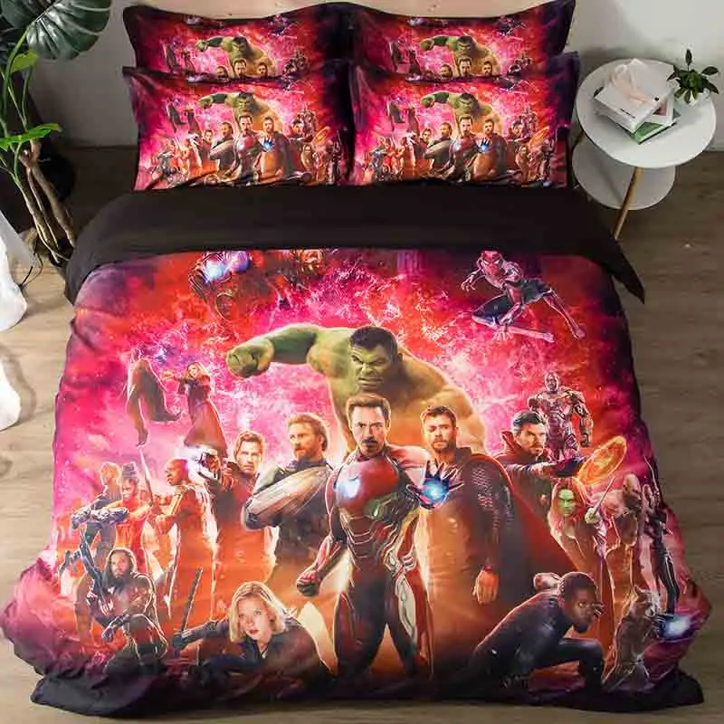 6 Комплект постельного белья с 3D танос, Мстители Marvel, Железный человек, Капитан Америка, Тор, Невероятный Халк, одеяла, комплекты постельного белья - Цвет: 6