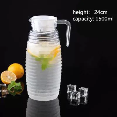 Thread kettle-1.5L Большая емкость акриловый Молоко Фруктовый Сок Горшок для бара вечеринок вина пивная бутылка Напиток холодная вода чайники анти-падение кувшин для воды кувшин - Цвет: Thread kettle-1.5L